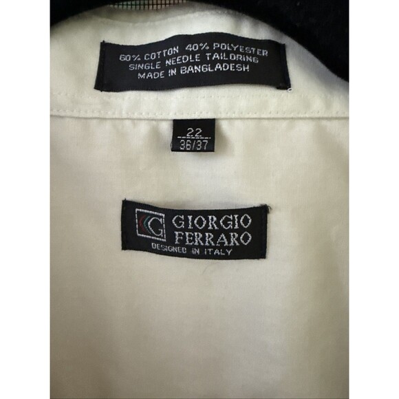 BIG & TALL LUXURY Giorgio Ferraro Mens Dress Shirt 22” 36/37” Pale Green EUC - Picture 3 of 10